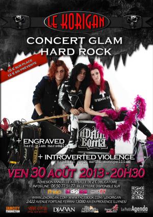 ADAM BOMB (USA) + ENGRAVED + INTROVERTED VIOLENCE @ Le Korigan Aix / Luynes Public