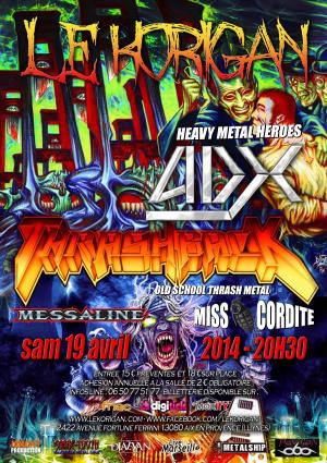 ADX + Thrashback + Miss Cordite + Messaline @ Le Korigan Aix / Luynes