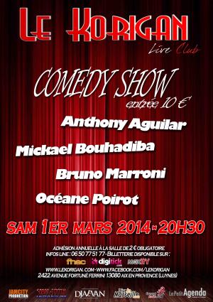Comedy Show / One Man Show Anthony Aguilar @LE KORIGAN Aix / LUYNES Public