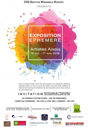 Exposition Éphémère Artistes Aixois 2018