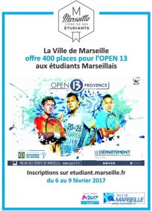 La ville de Marseille offre 400 places pour l'Open de Provence