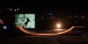 Performance spectaculaire audiovisuelle pour skateboard