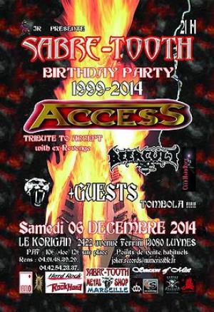 SABRE-TOOTH 15 Ans Birthday Party