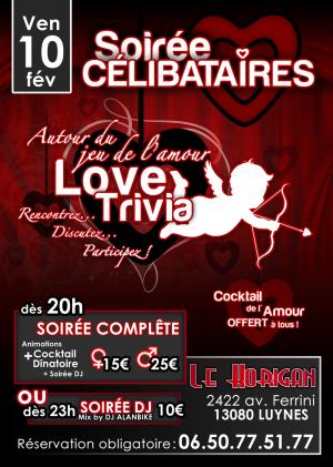 Soirée Célibataires,Love Trivia,DJ Alanbike