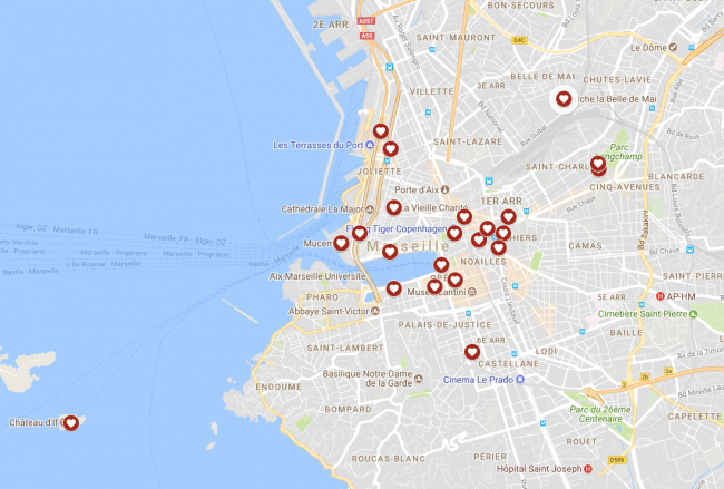 Carte interactive : Où aller pour l'ouverture de MP2018 à Marseille ?