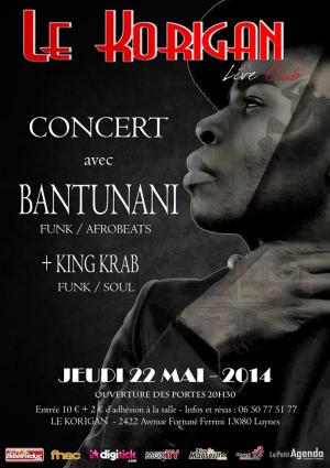 Concert de Bantunani et King Krab au Korigan, le 22 Mai 2014