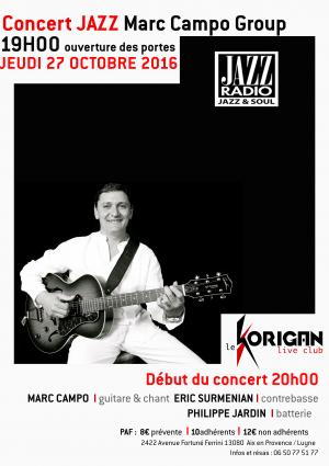 Marc Campo Group jazz instrumental & vocal at Le Korigan Aix