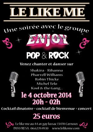 repas + concert pop rock variété 